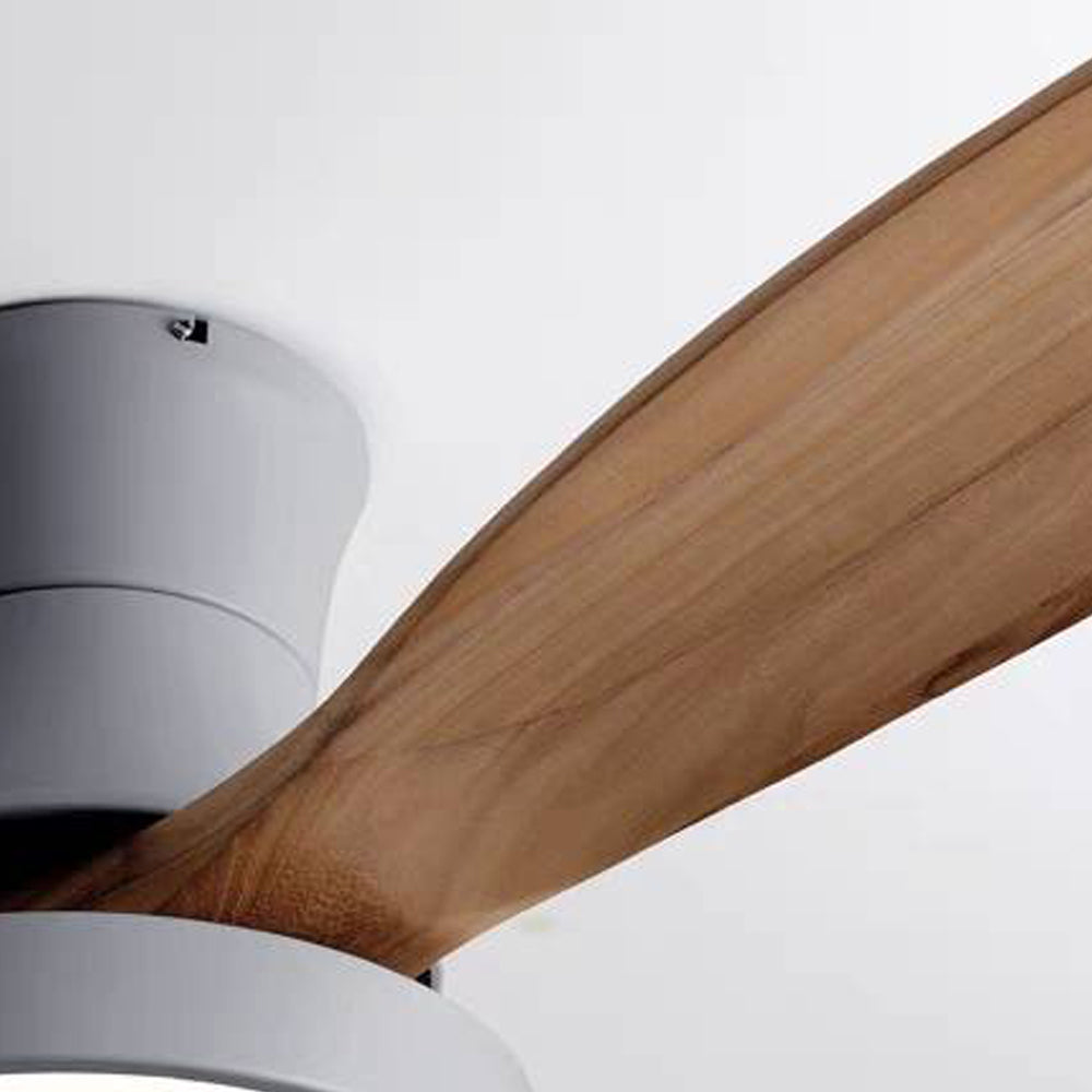 Walters 3-Blade White & Gray Ceiling Fan with Light, Metal & Wood, DIA132CM