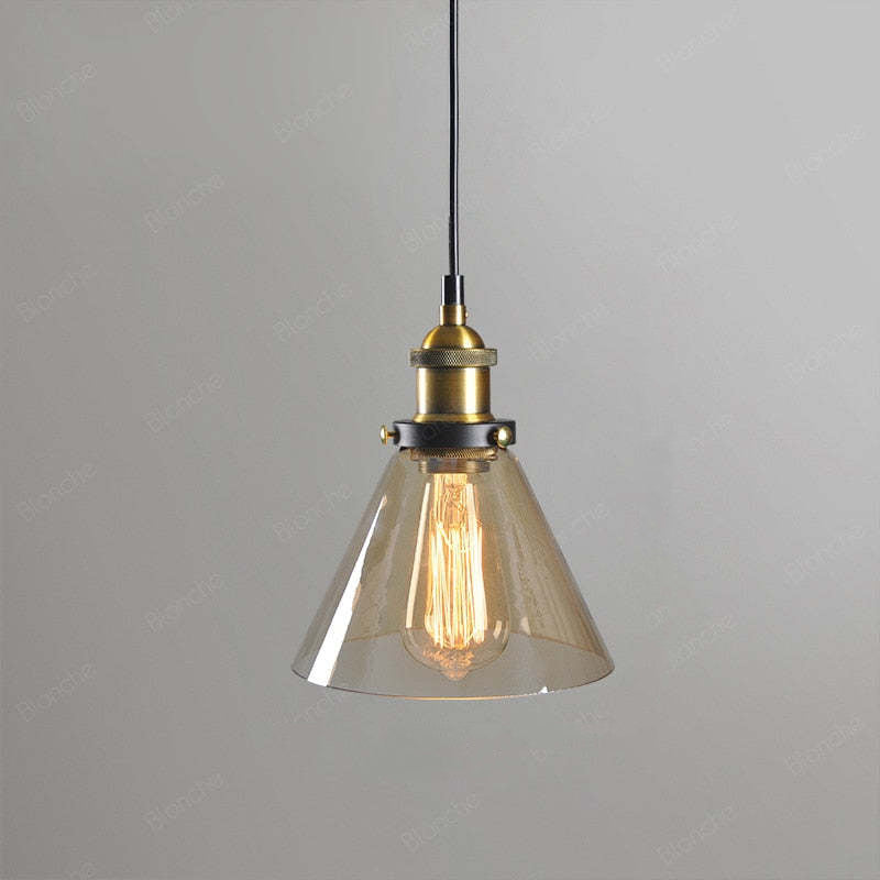 Retro Vintage Glas-Pendelleuchten für Wohnzimmer