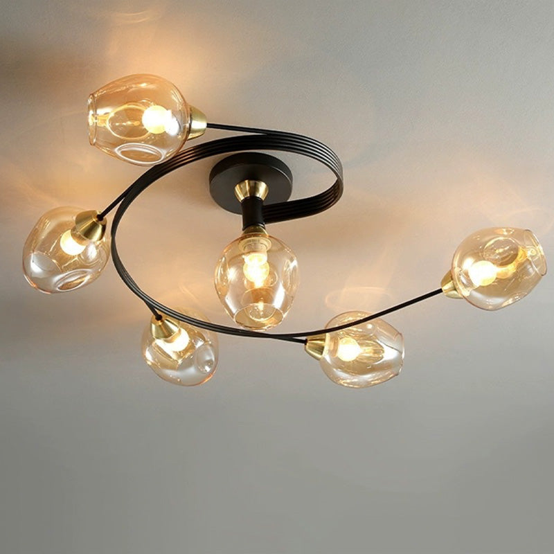 Retro Glass Ceiling Chandelier Pendant Lighting for Bedroom & Living Room