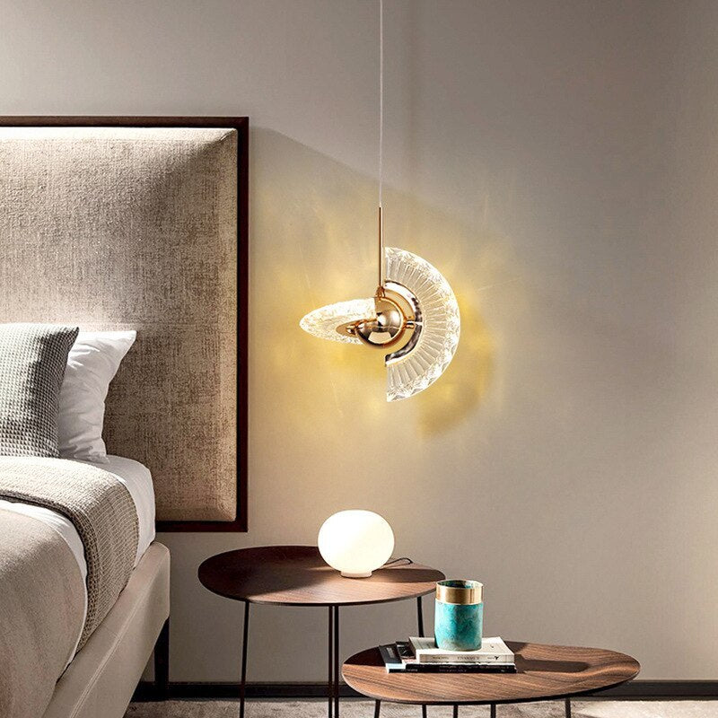 Moderne drehbare Pendelleuchte, Kronleuchter aus Metall und Acryl 