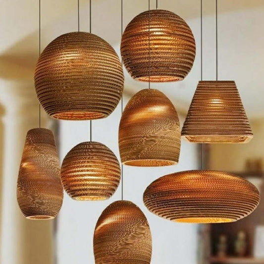 Pastoral Silkworm Chandelier Lights Paper Pupa Made Hanging Lamp
