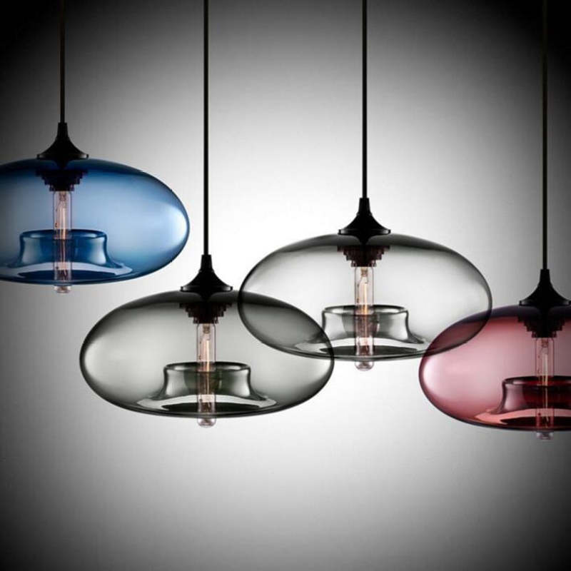 Modern Macaron Glass Pendant Lights Hanging Lamp For Dining Room