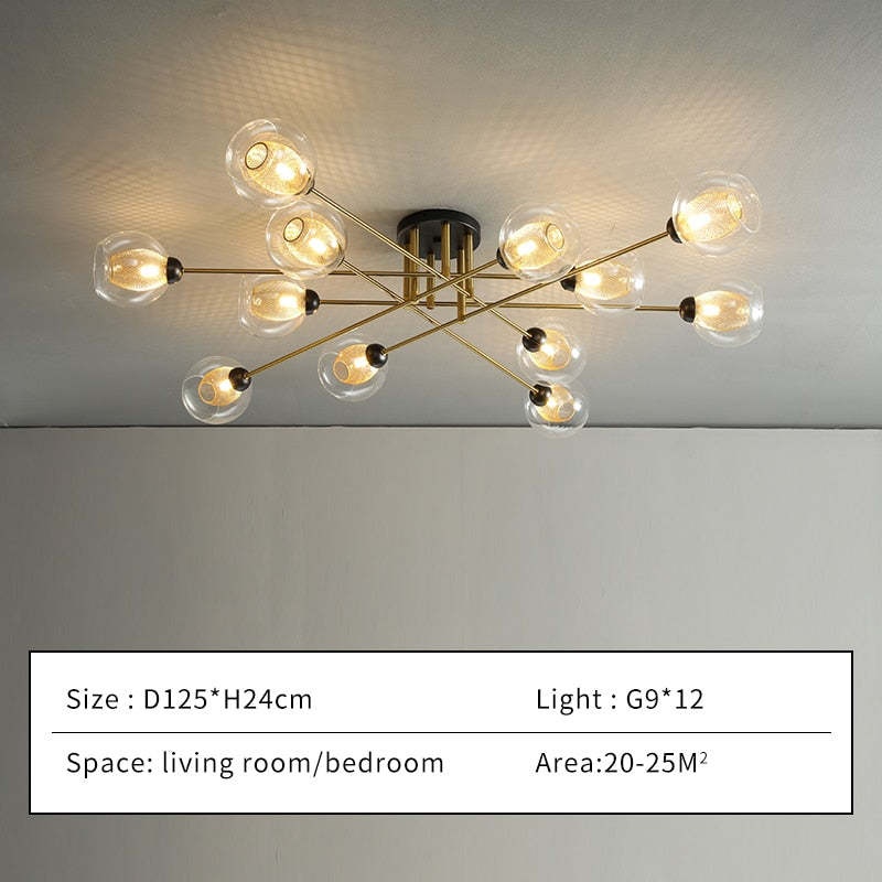 LED-Kronleuchter aus Schmiedeeisen, Lustre-Industrie-Kronleuchter aus Rauchglas