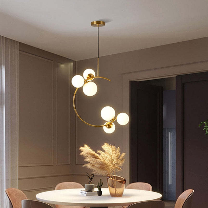 Valentina Pendant Light Bubble Moon, Metal & Glass