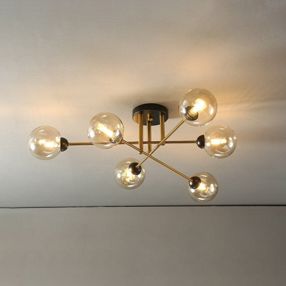 LED-Kronleuchter aus Schmiedeeisen, Lustre-Industrie-Kronleuchter aus Rauchglas