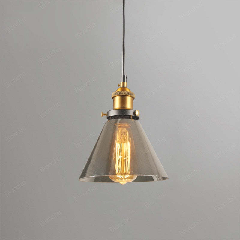 Retro Vintage Glas-Pendelleuchten für Wohnzimmer