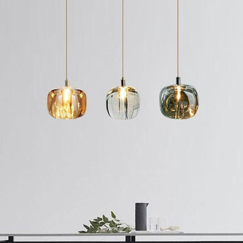 Postmodernism Glass Pendant Light Hanging Lamp For Dining Room, Bedroom, 3 Colour