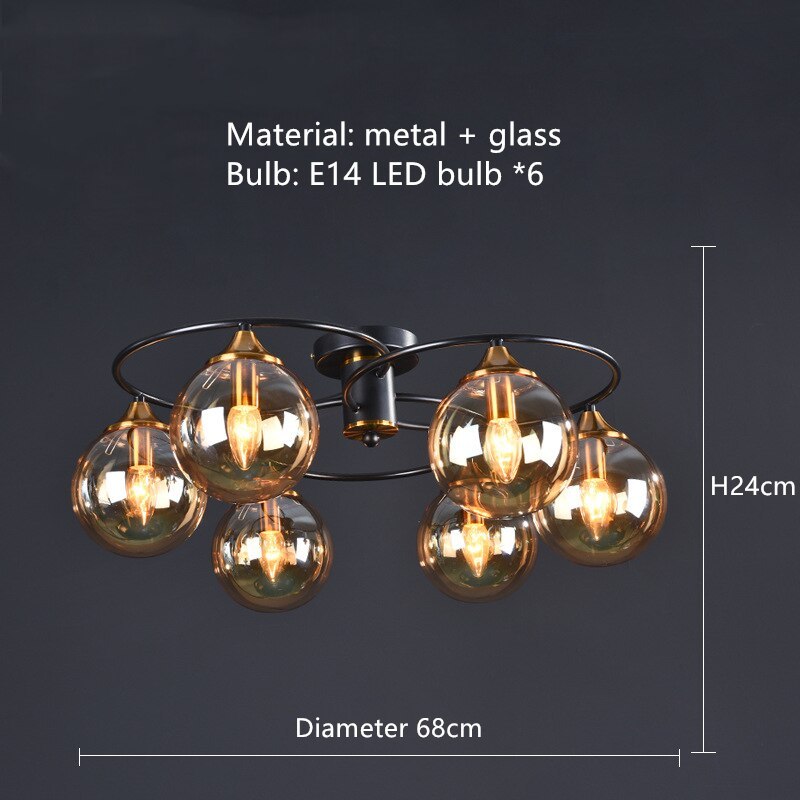 Smoky Gray Amber Chandelier Foyer Pendant Lighting Fixtures