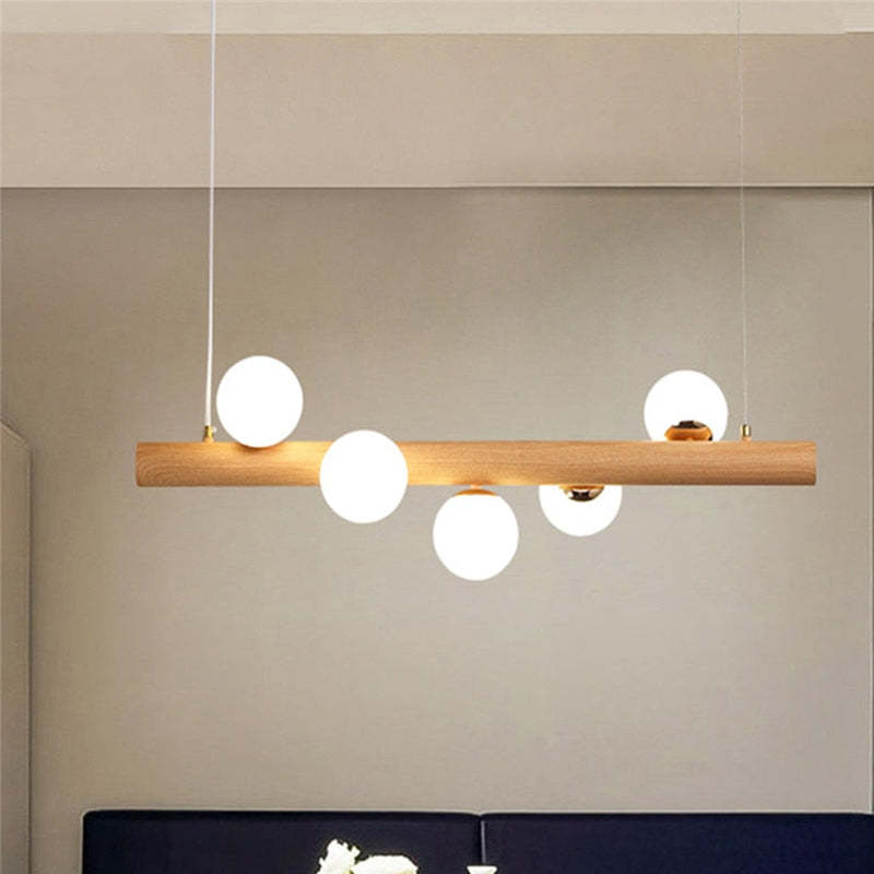 Valentina Pendant Light Bubble, Wood & Glass
