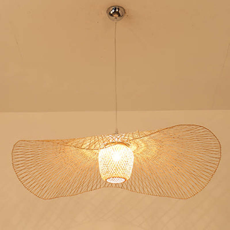 Rattan Weaving Cap Pendant Light for Dining Room