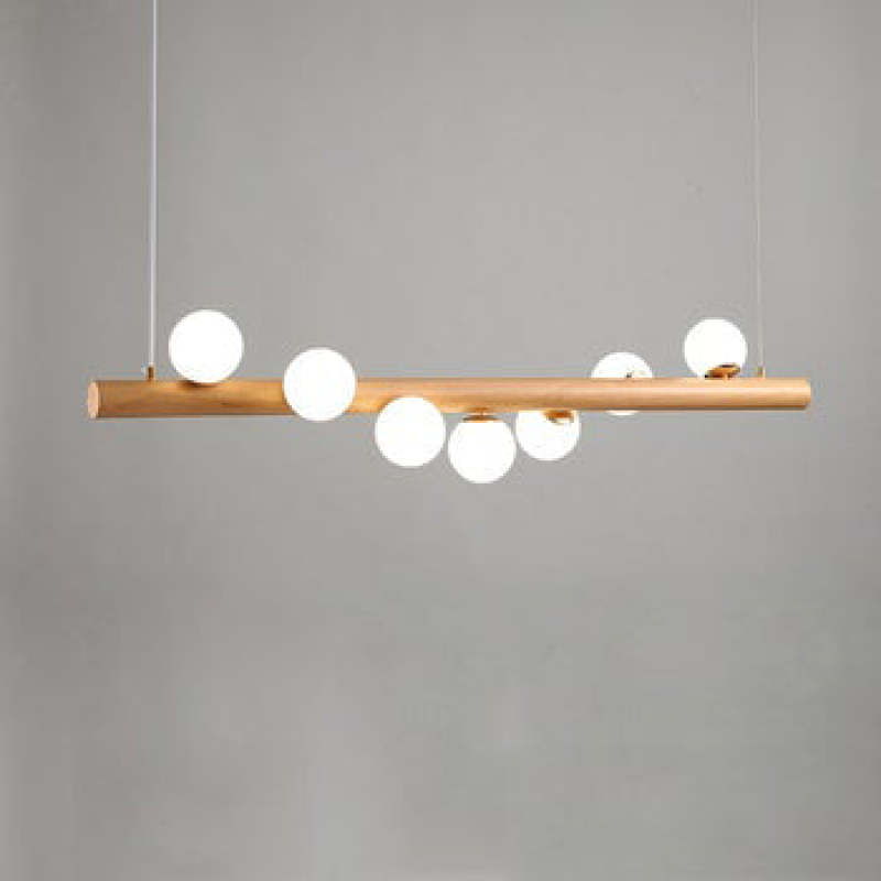 Valentina Pendant Light Bubble, Wood & Glass