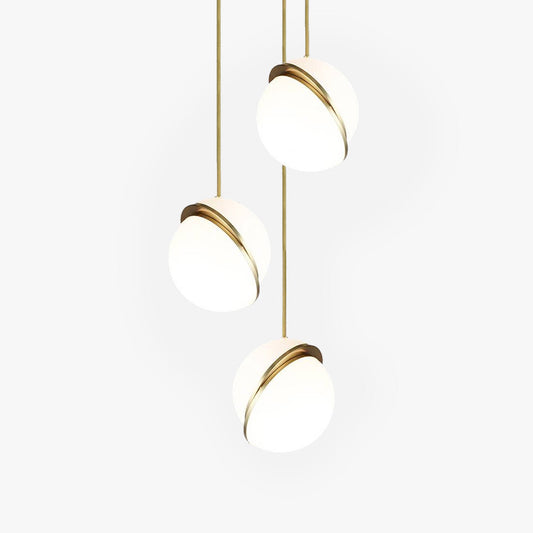 Valentina Simple Pendant Light, Gold & White