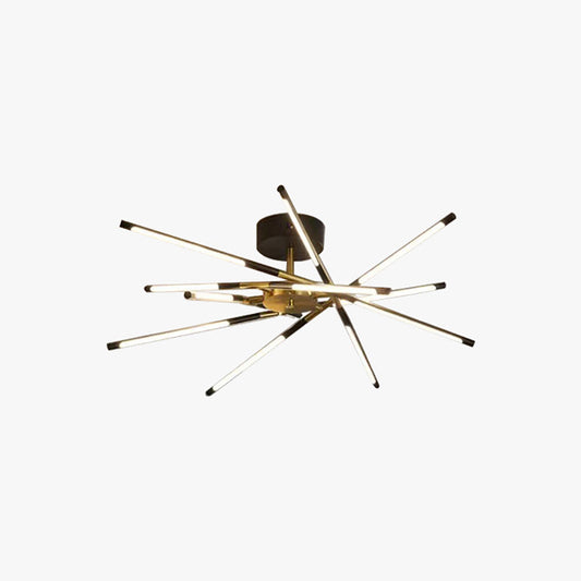 Edge Ceiling Light, Black & Gold, 6/8/10/12 Heads