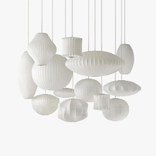 Renée Pendant Light, Artificial Silk, 6 Style