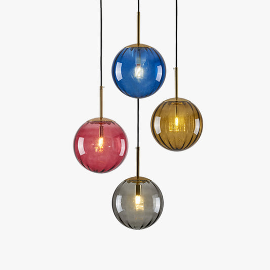 Post Modern Glass Sphere Pendant Lighting Ball Shape Hanging Lamp For Kitchen & Hallway, Four Colours