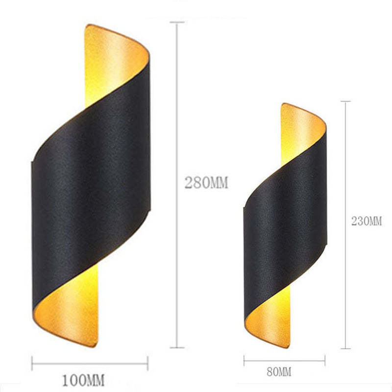 Outdoor Waterproof Metal Spiral Led Wall Lamp Night Light