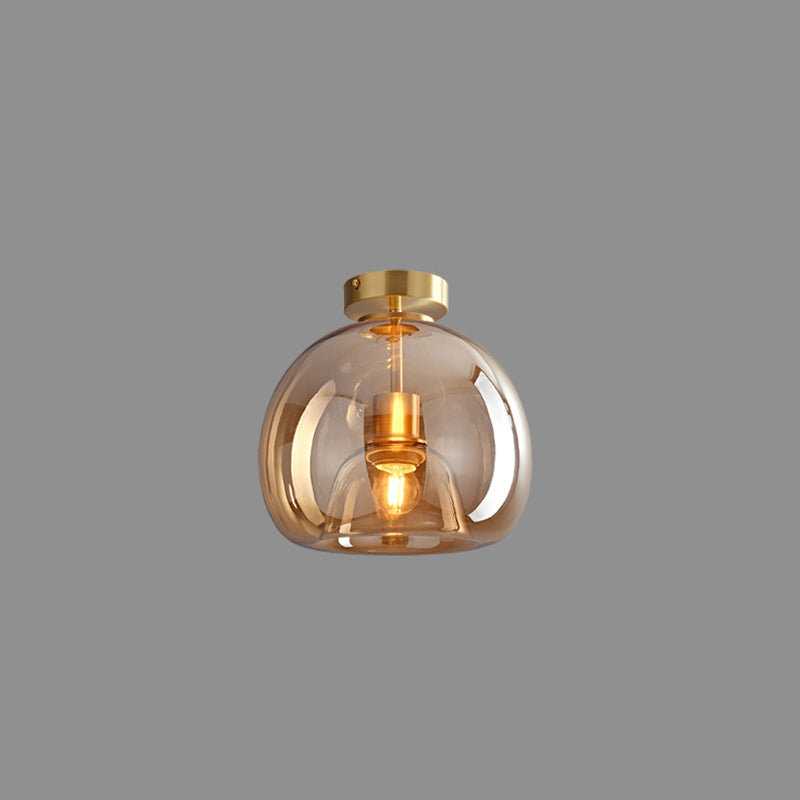 Sanna Semi-Flush Mount Ceiling Light 4 Style, Copper & Glass