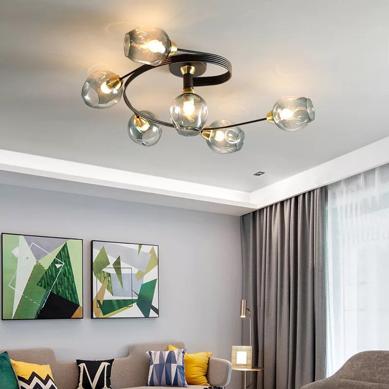 Retro Glass Ceiling Chandelier Pendant Lighting for Bedroom & Living Room