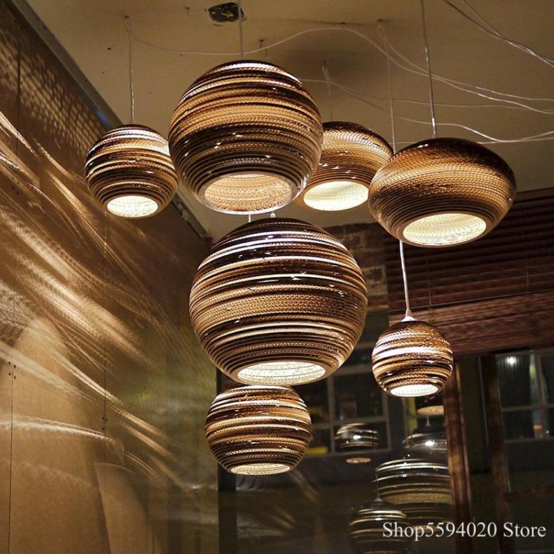 Pastoral Silkworm Chandelier Lights Paper Pupa Made Hanging Lamp