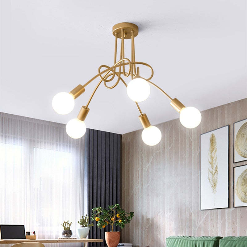 Moderne Kronleuchterleuchte mit linearer Kurve