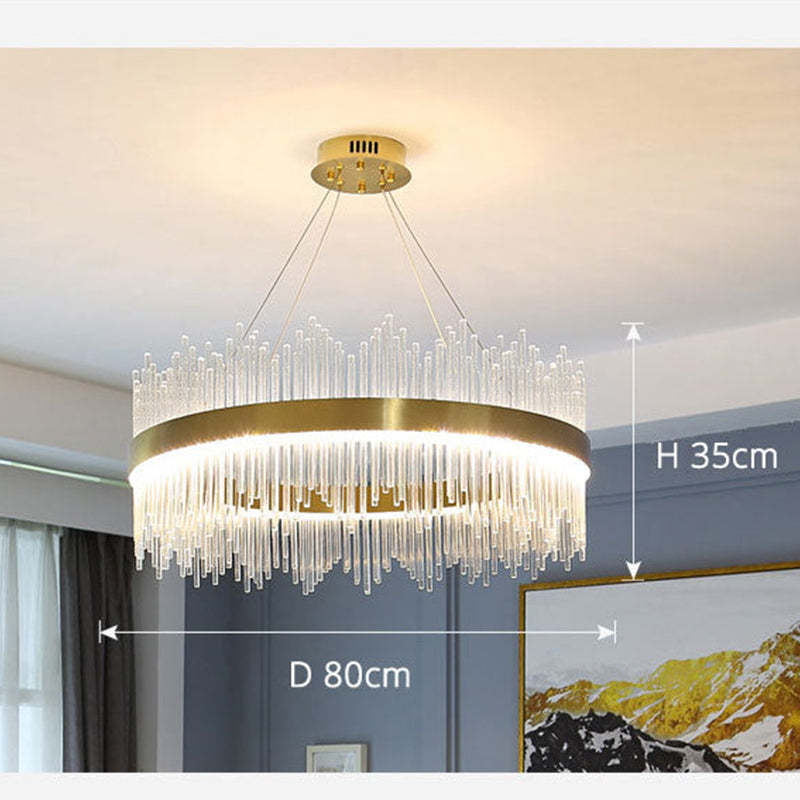Moderne Luxus-Kristall-Kronleuchter-LED-Pendelleuchte für Wohnzimmer