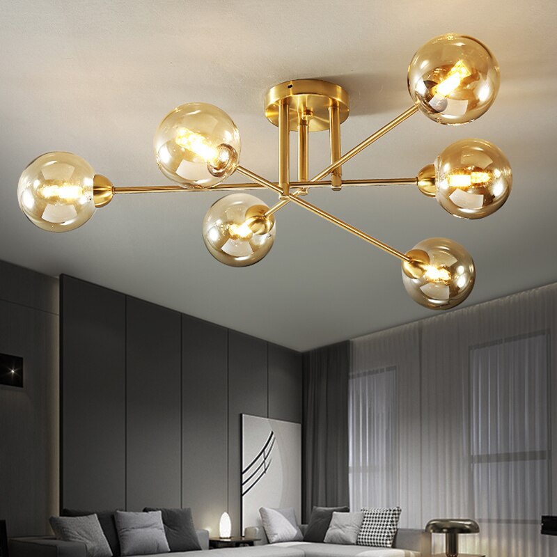 LED-Kronleuchter aus Schmiedeeisen, Lustre-Industrie-Kronleuchter aus Rauchglas