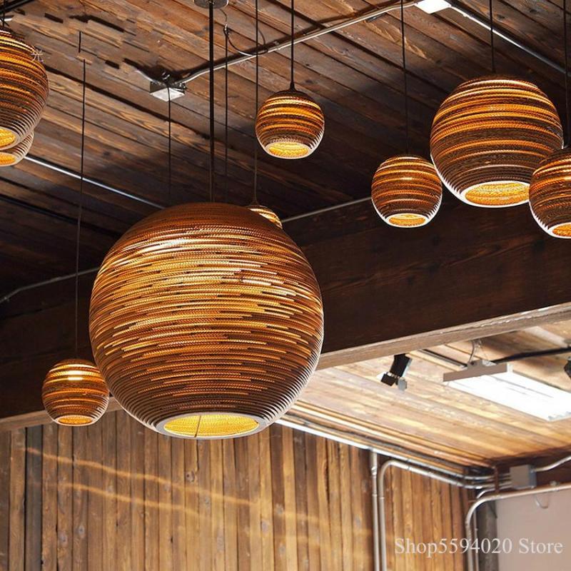 Pastoral Silkworm Chandelier Lights Paper Pupa Made Hanging Lamp