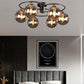 Smoky Gray Amber Chandelier Foyer Pendant Lighting Fixtures