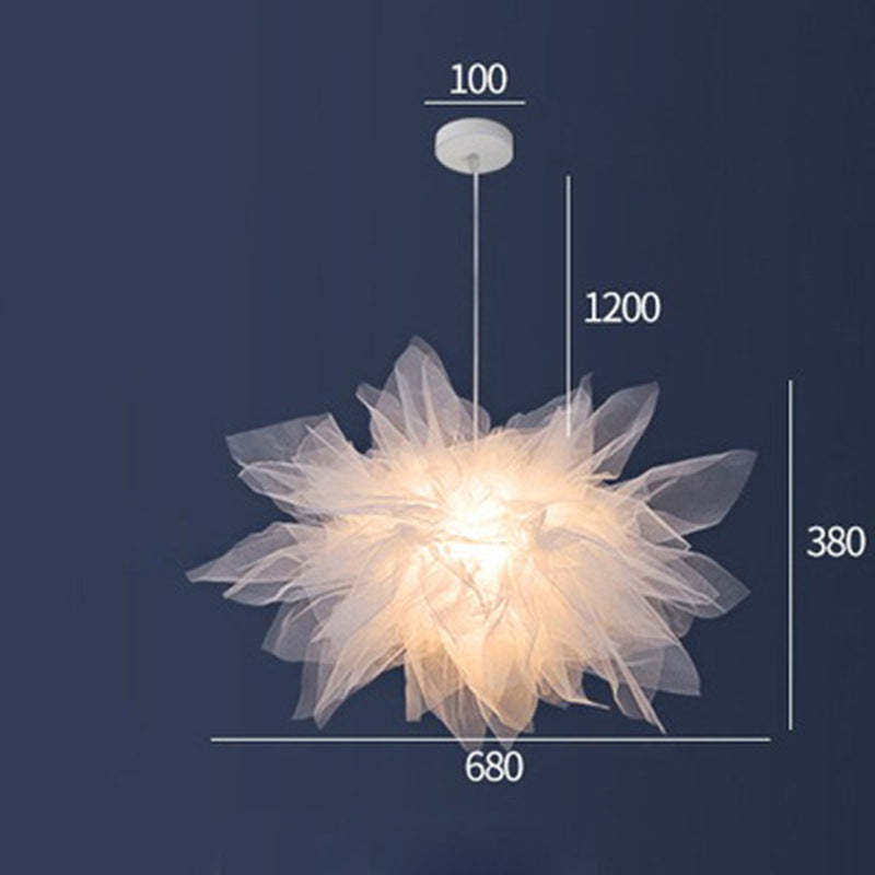 Nordic Minimalist Mesh Flower Pendant Light for Bedroom & Dining Room