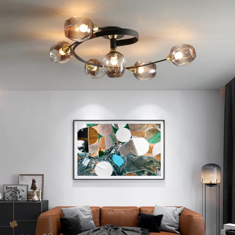 Retro Glass Ceiling Chandelier Pendant Lighting for Bedroom & Living Room