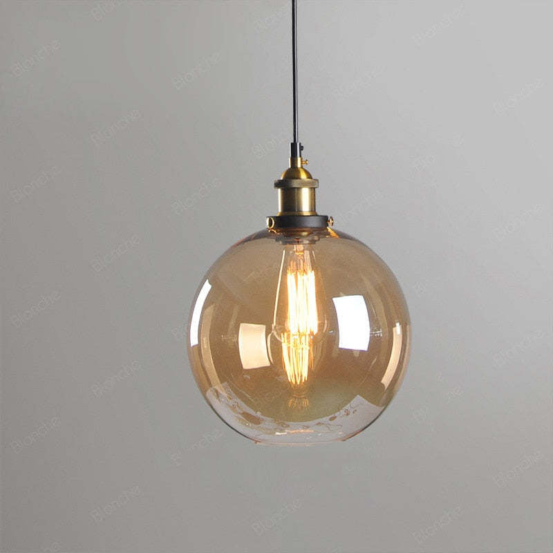 Retro Vintage Glas-Pendelleuchten für Wohnzimmer