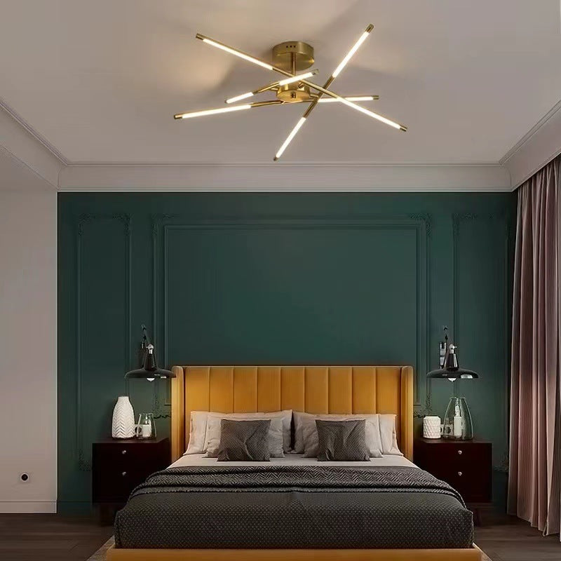 Edge Ceiling Light, Black & Gold, 6/8/10/12 Heads