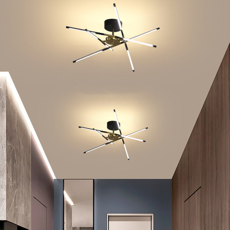 Edge Ceiling Light, Black & Gold, 6/8/10/12 Heads