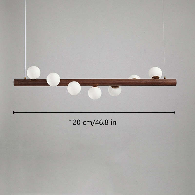Valentina Pendant Light Bubble, Wood & Glass