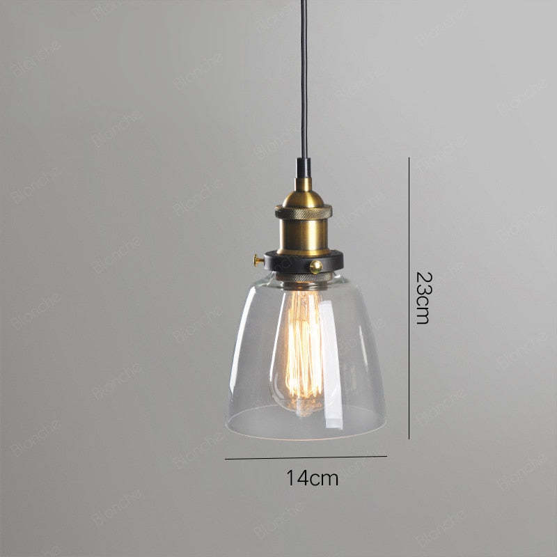 Retro Vintage Glas-Pendelleuchten für Wohnzimmer