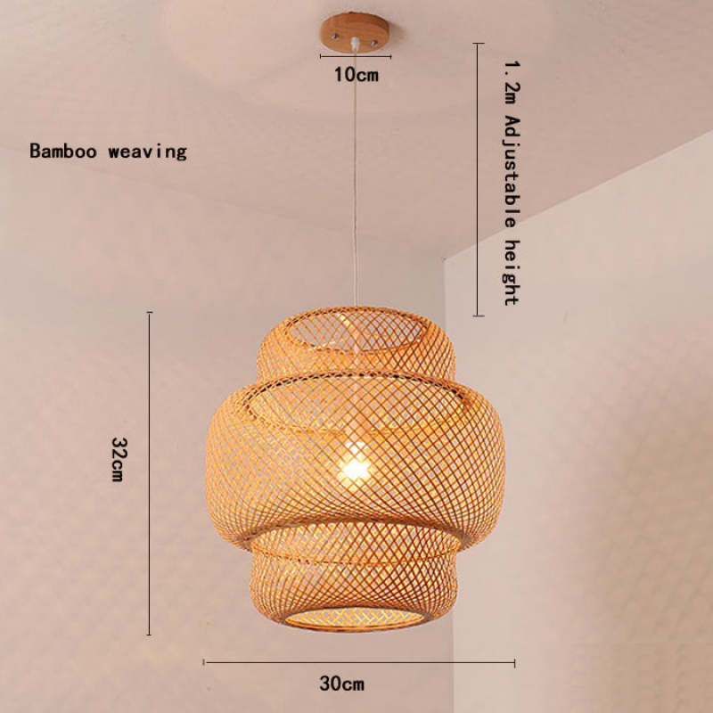 Japanese Style Bamboo Rattan Pendant Lamp