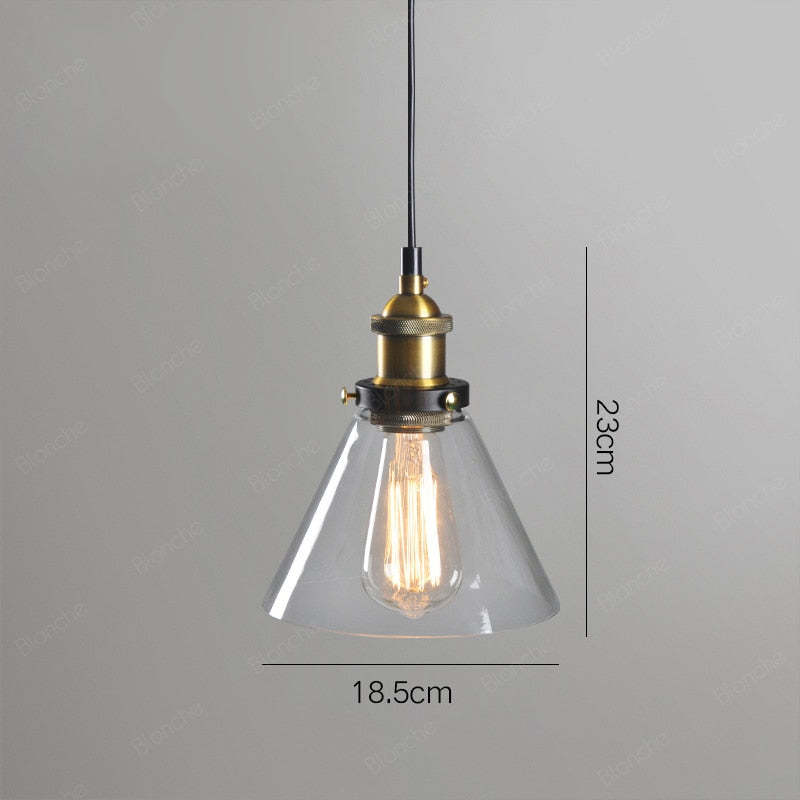 Retro Vintage Glas-Pendelleuchten für Wohnzimmer