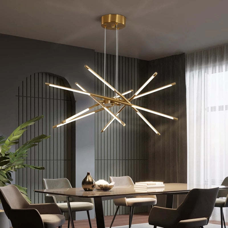 Modern Linear LED Chandelier Lights