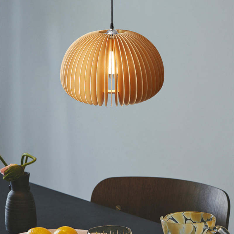 Ozawa Pumpkin Pendant Light, Wood