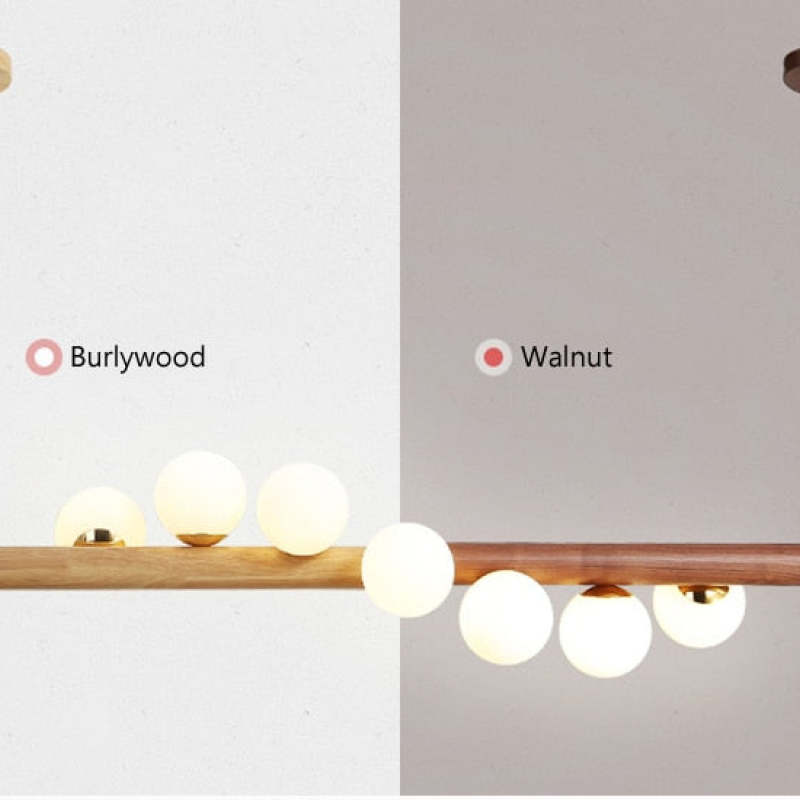 Valentina Pendant Light Bubble, Wood & Glass