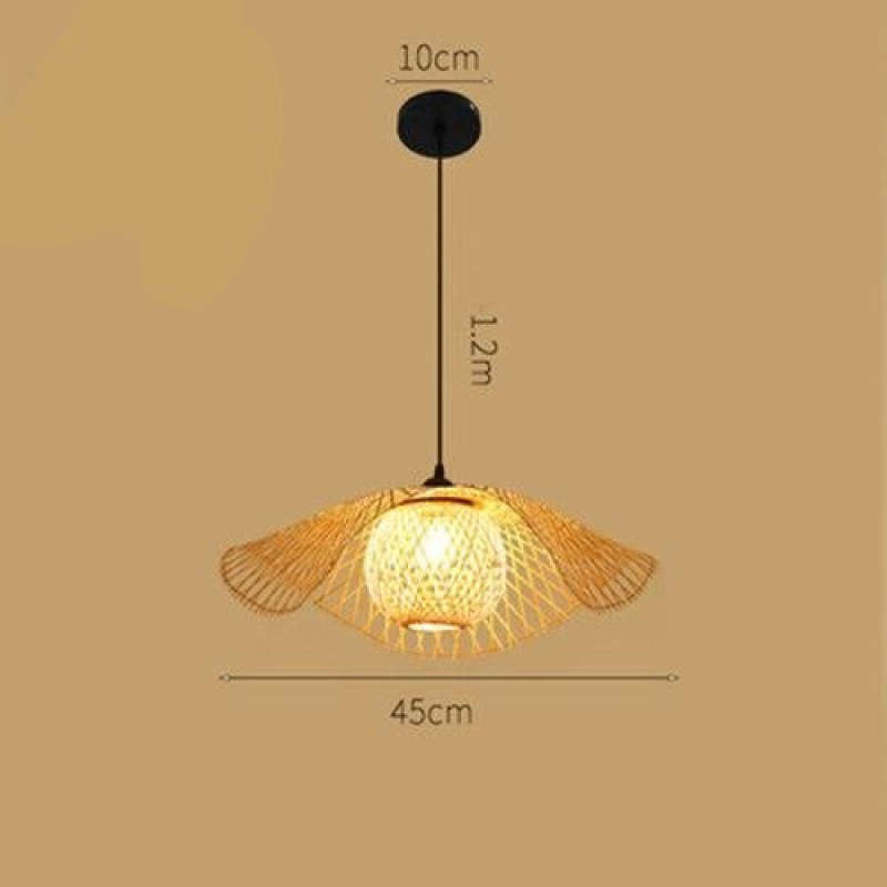 Muto Bamboo Chandelier Teahouse Rattan Lamp Handmade Rattan Lighting Fixture