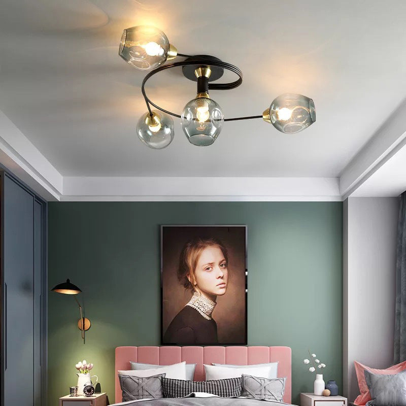 Retro Glass Ceiling Chandelier Pendant Lighting for Bedroom & Living Room