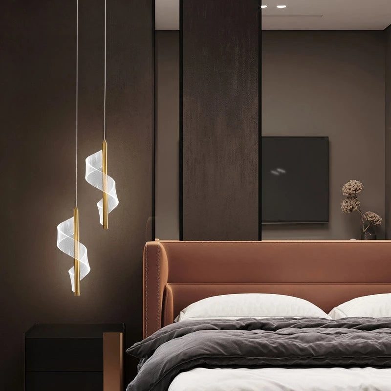 Nordic Metal Bedside Chandelier Pendant Light For Bedroom