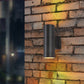 Orr Outdoor Wall Lamp Double-headed, Metal & Glass