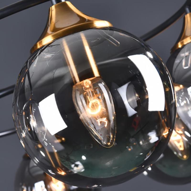 Smoky Gray Amber Chandelier Foyer Pendant Lighting Fixtures