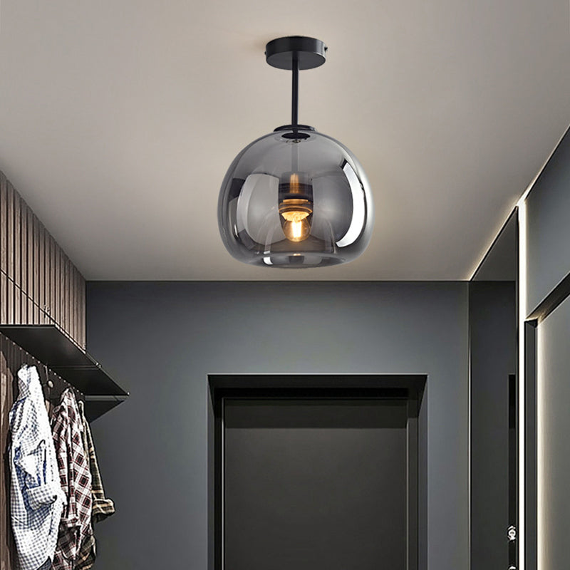 Sanna Semi-Flush Mount Ceiling Light 4 Style, Copper & Glass