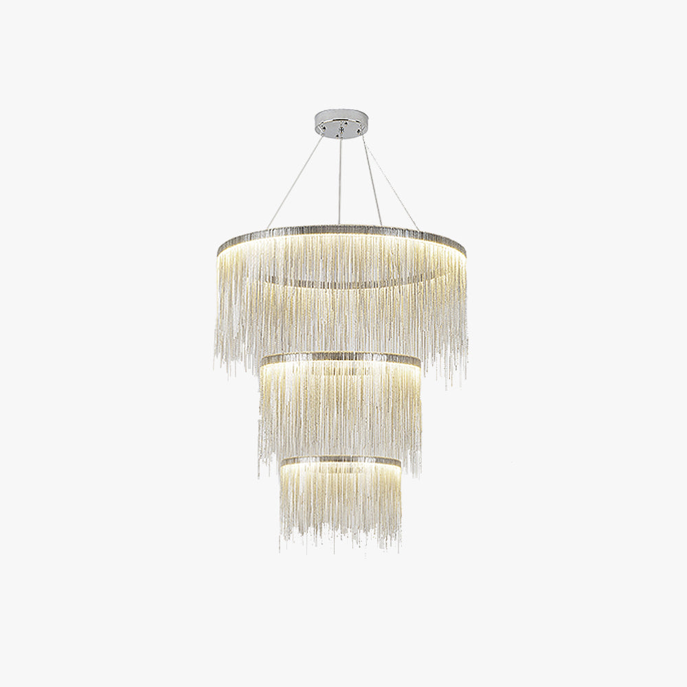 Metal Tassel Chain Led Chandelier Pendant Shade Lighting For Living Room, Dining room