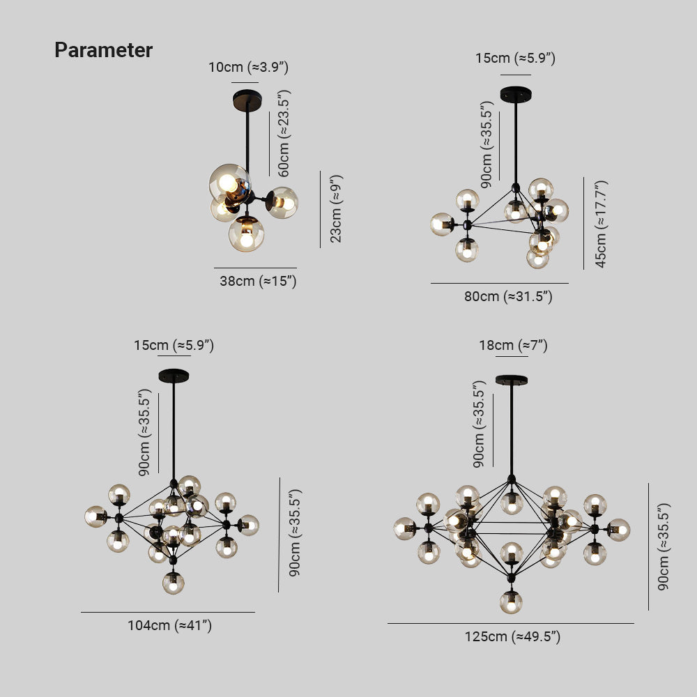 Valentina Linear Chandelier, 4/10/15/21 Heads