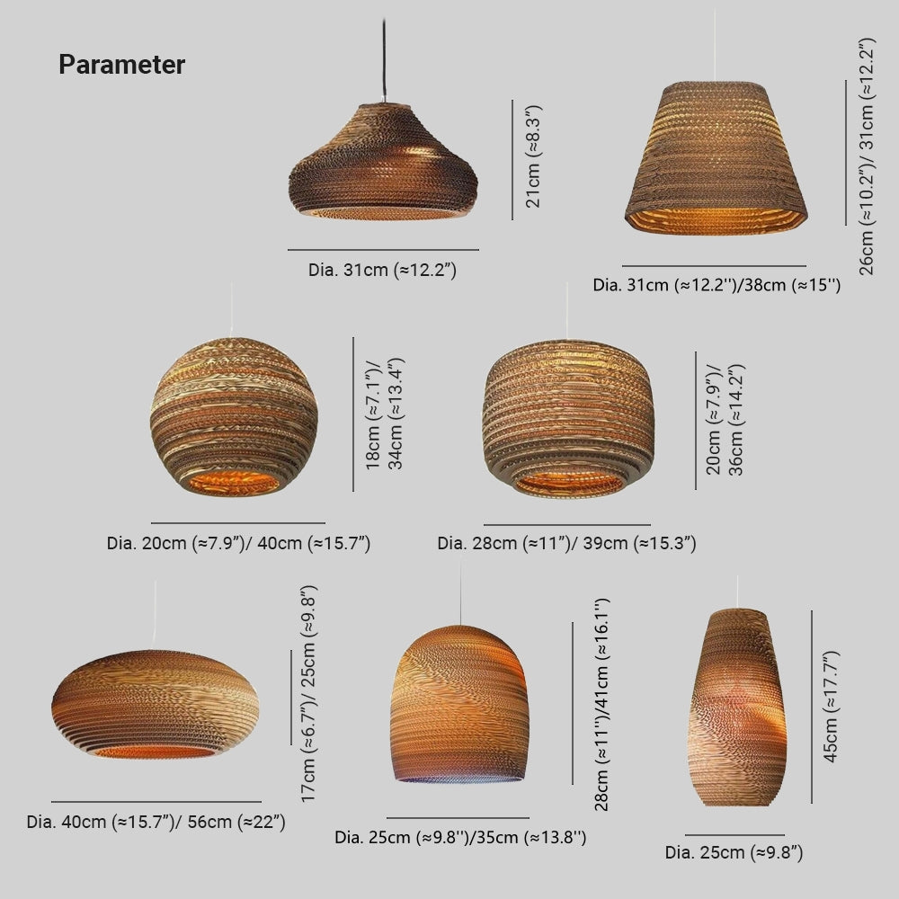 Pastoral Silkworm Chandelier Lights Paper Pupa Made Hanging Lamp