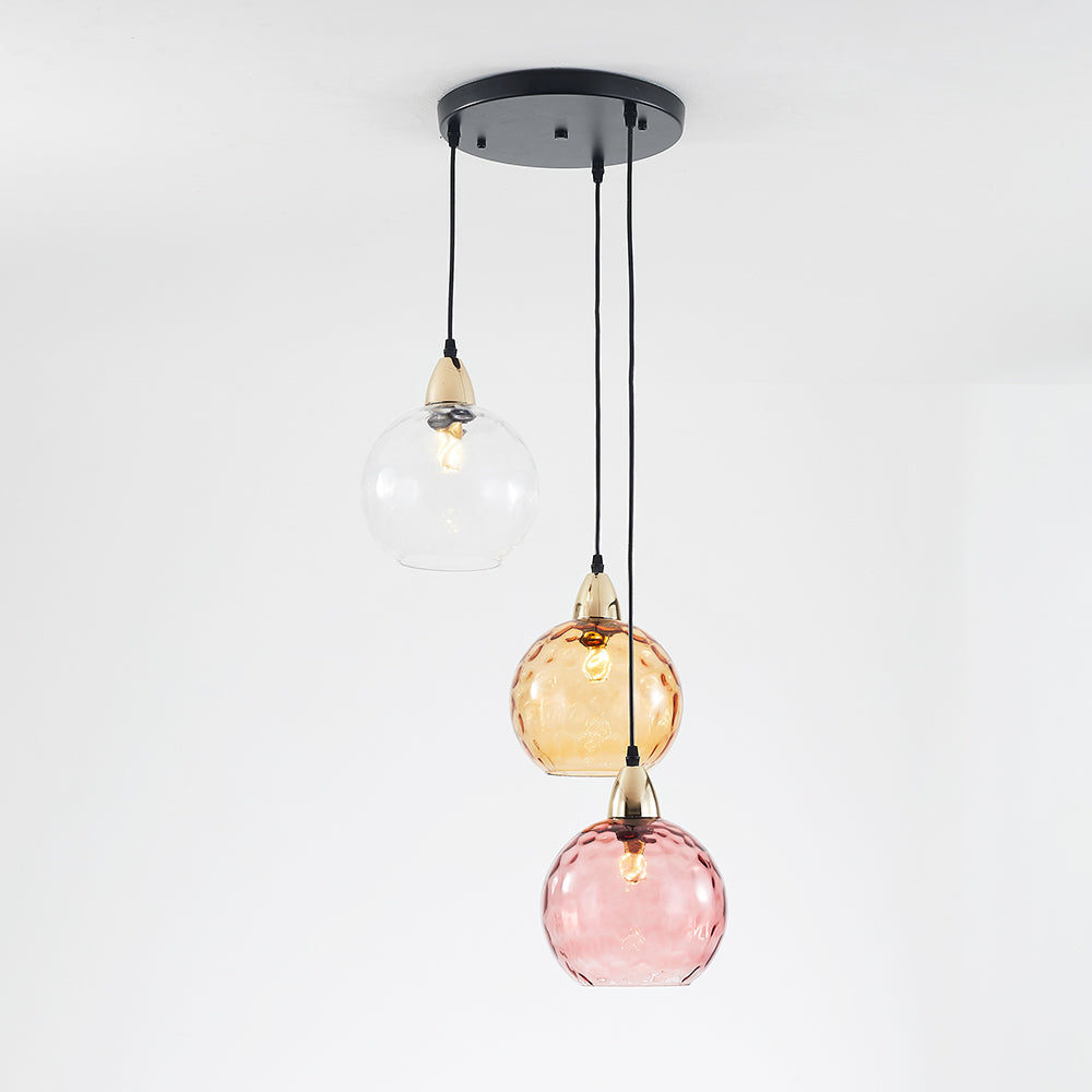 Hailie Pendant Light Water Ripple Cluster, 3 Head